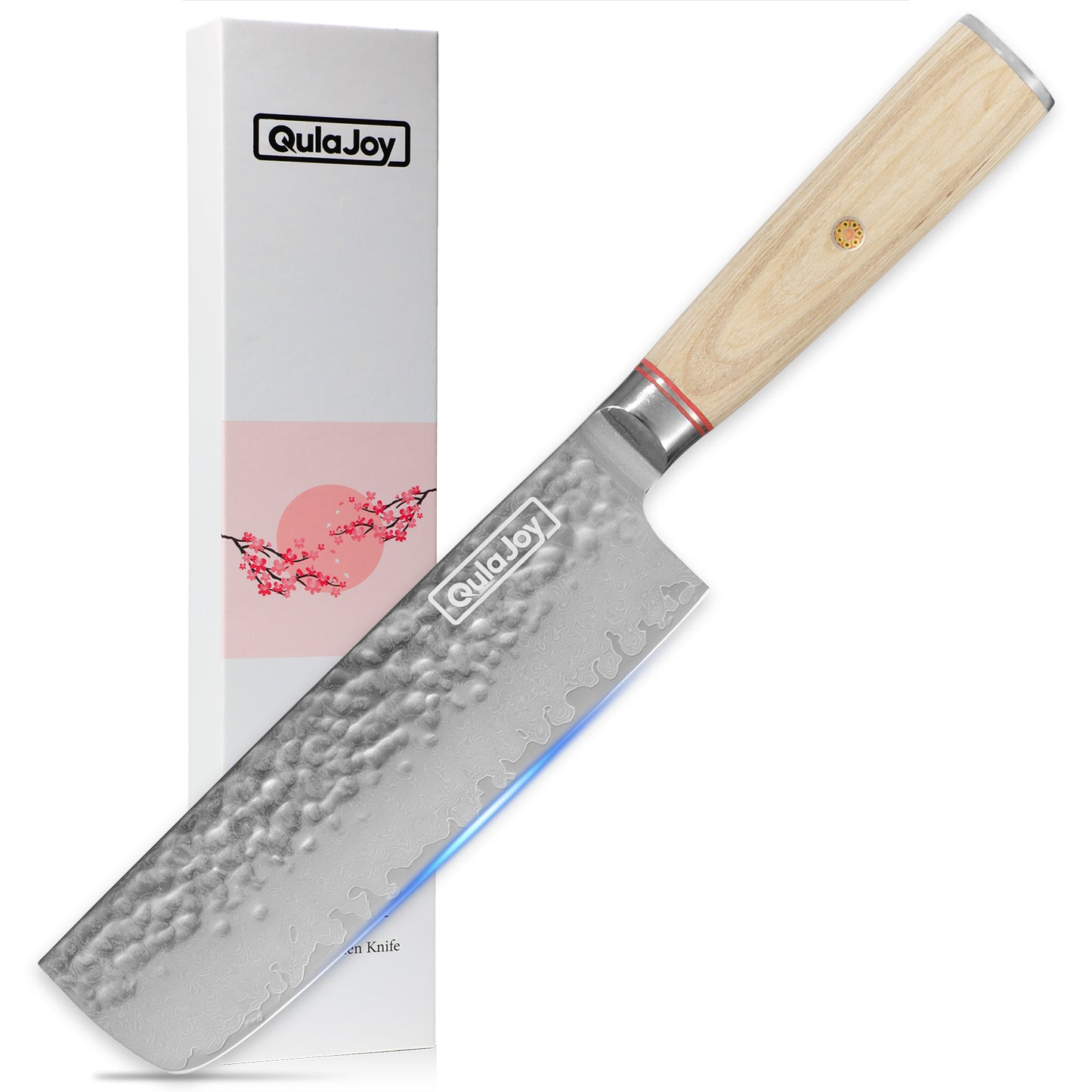 Qulajoy Nakiri-Messer 6,9 Zoll, professionelles Gemüsemesser, japanische Küchenmesser, 67-lagiges Damast-Kochmesser, Kochmesser für Zuhause und draußen mit ergonomischem Holzgriff