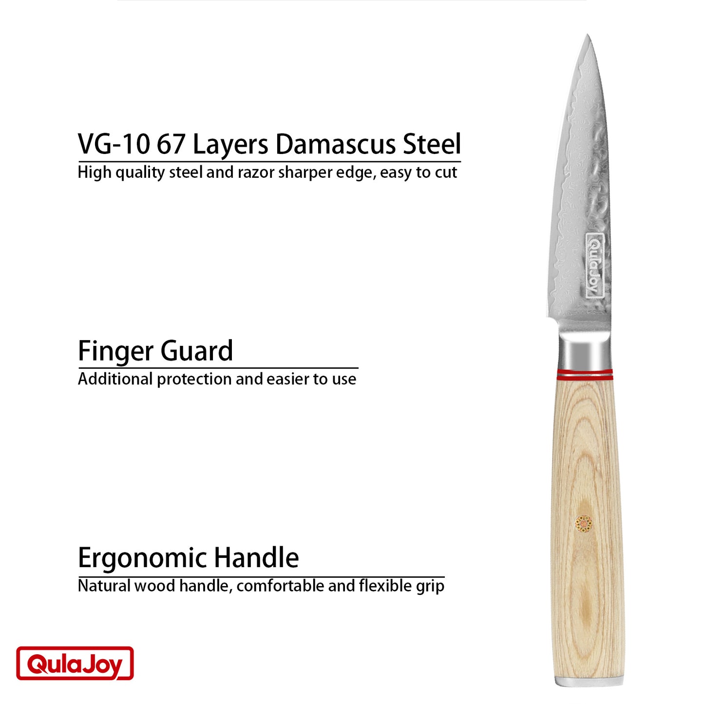 Qulajoy Nakiri-Messer 6,9 Zoll, professionelles Gemüsemesser, japanische Küchenmesser, 67-lagiges Damast-Kochmesser, Kochmesser für Zuhause und draußen mit ergonomischem Holzgriff