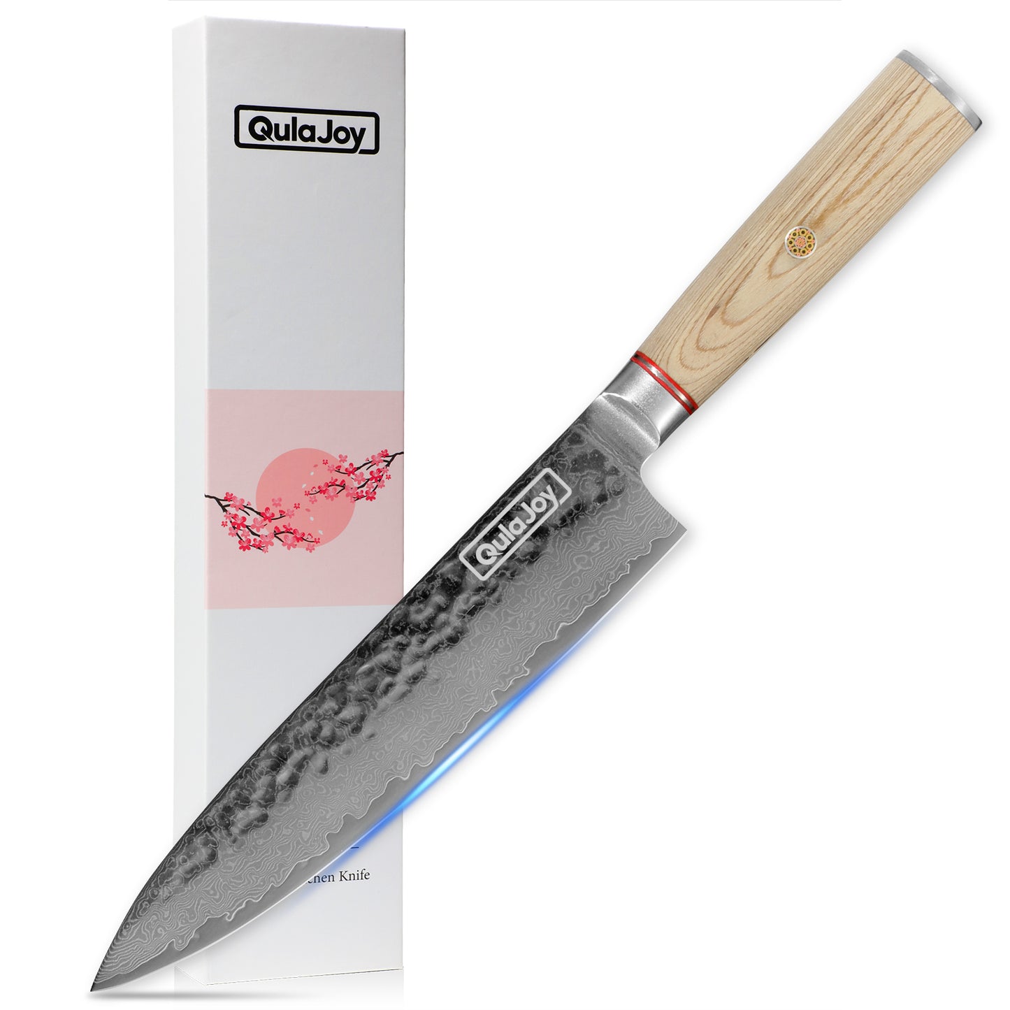 Qulajoy Nakiri-Messer 6,9 Zoll, professionelles Gemüsemesser, japanische Küchenmesser, 67-lagiges Damast-Kochmesser, Kochmesser für Zuhause und draußen mit ergonomischem Holzgriff